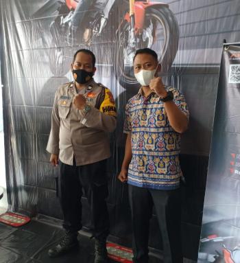 Bhabinkamtibmas Kedaton Melakukan Pengecekkan Pelaksanaan Protokol Kesehatan di NSS Kedaton